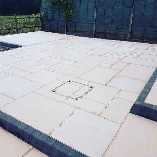 Ethan Mason Ivory Smooth Indian Sandstone Paving Patio Kit - Paving Shopper
