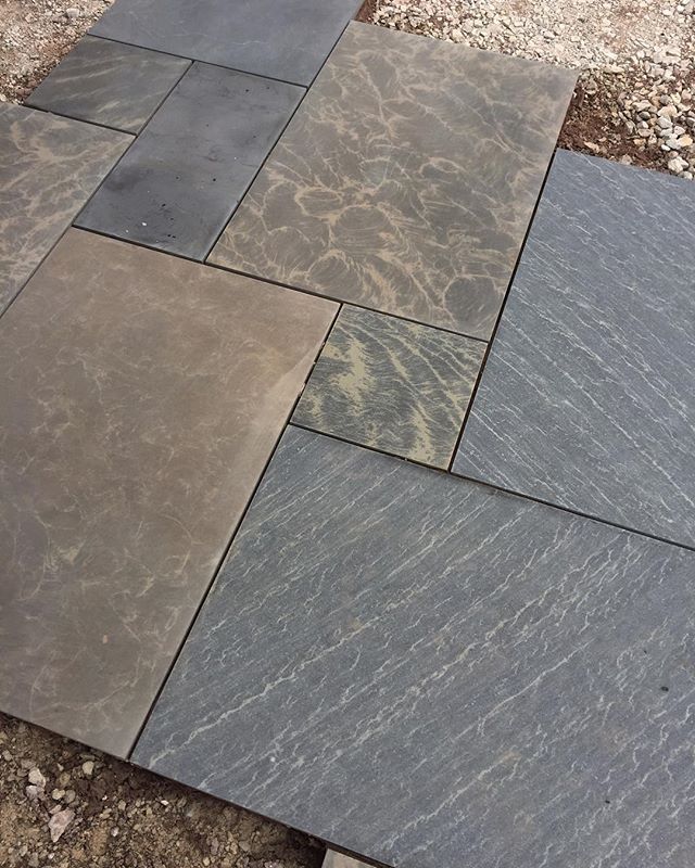 Ethan Mason Sagar Cloudy Smooth Indian Sandstone Paving Patio Kit - Paving Shopper