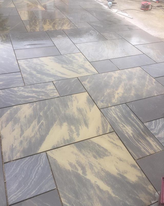 Sagar Black Smooth Indian Sandstone Patio Kit - Paving Shopper
