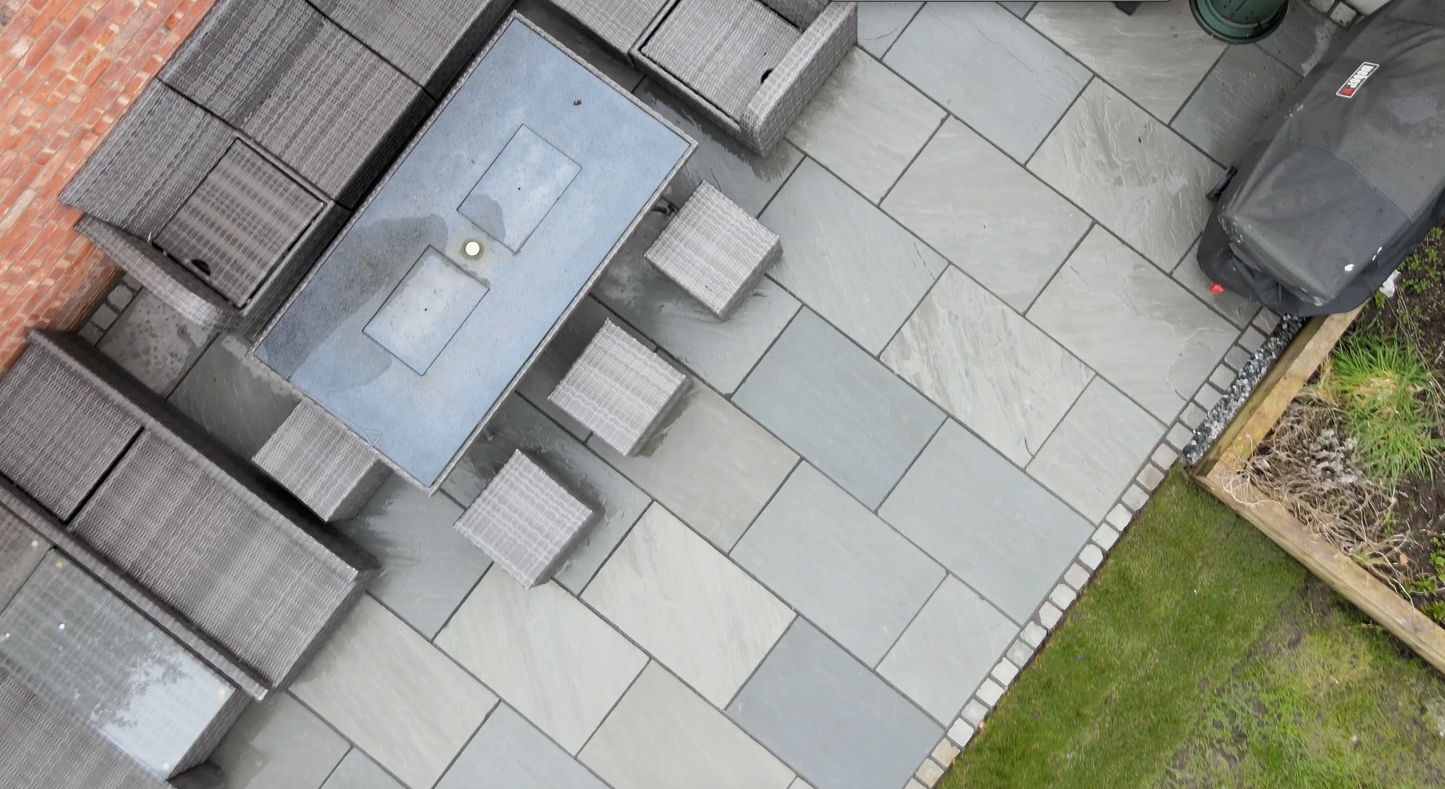 Kandla Grey Sandstone 900 x 600 Paving Slabs - Paving Shopper