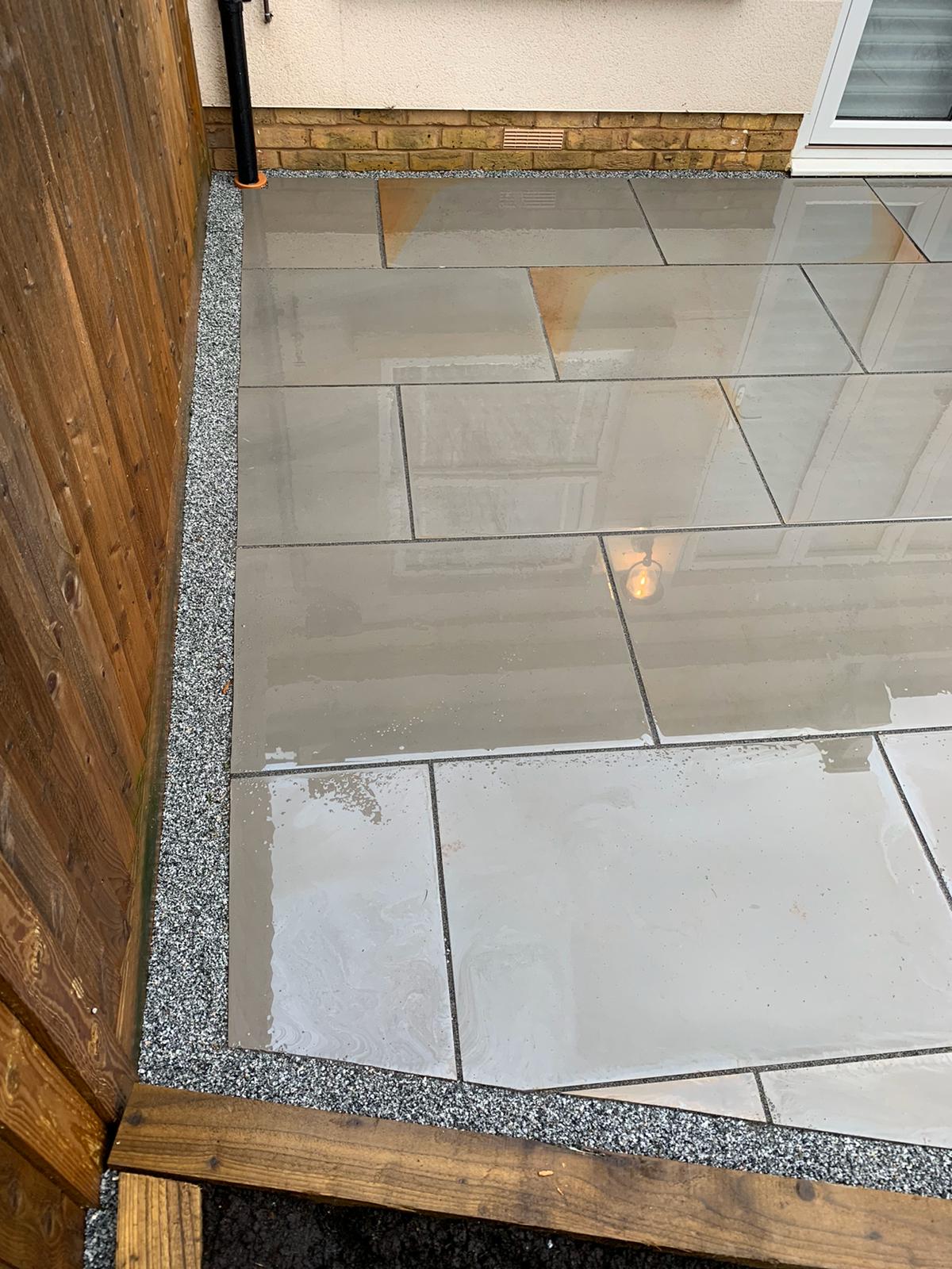 Kandla Grey Smooth Indian Sandstone 900 x 600 Paving Slabs - Paving Shopper