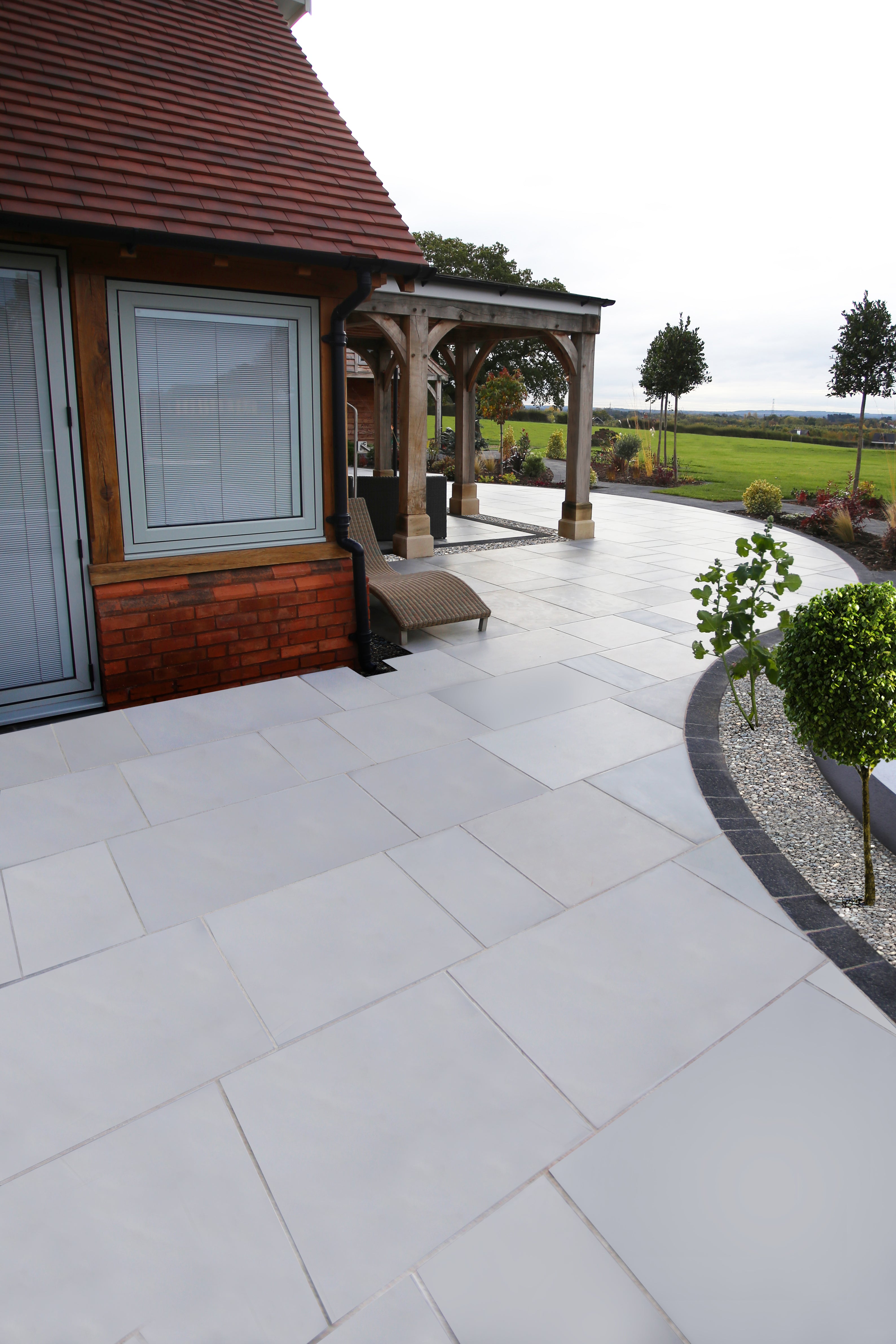 Kandla Grey Smooth Indian Sandstone Paving Patio Kit - Paving Shopper