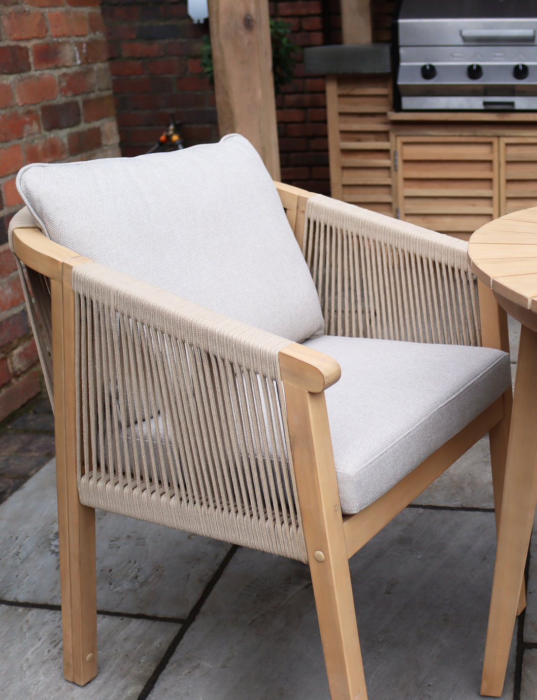 Roma 2 Seater Round Sunray Bistro Set with Roma Dining Chairs - Paving Shopper