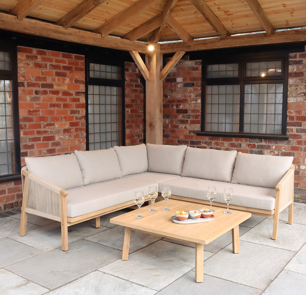 Roma 5 Seater Corner Lounge Set with 90cm Square Coffee Table
