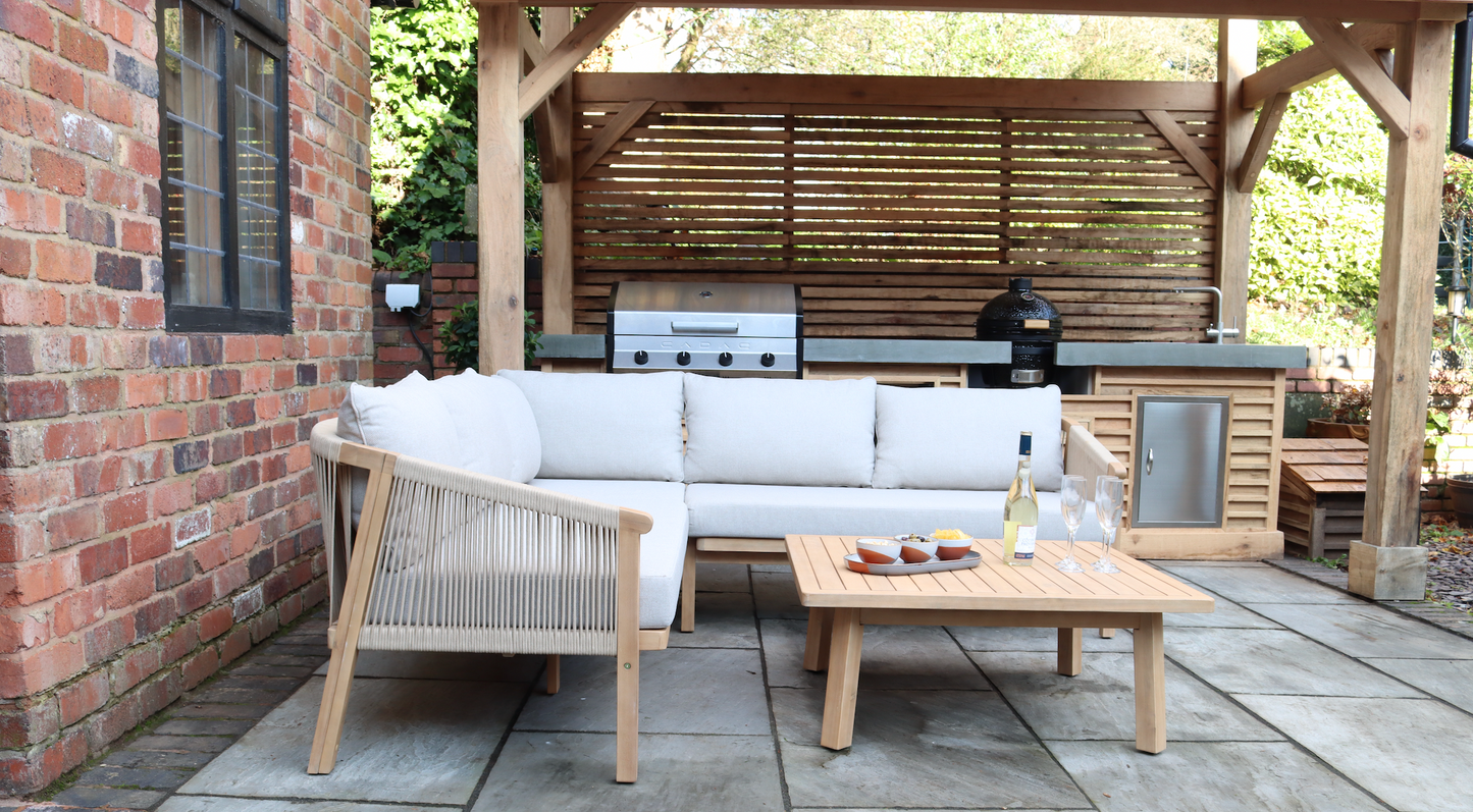 Roma 5 Seater Corner Lounge Set with 90cm Square Coffee Table
