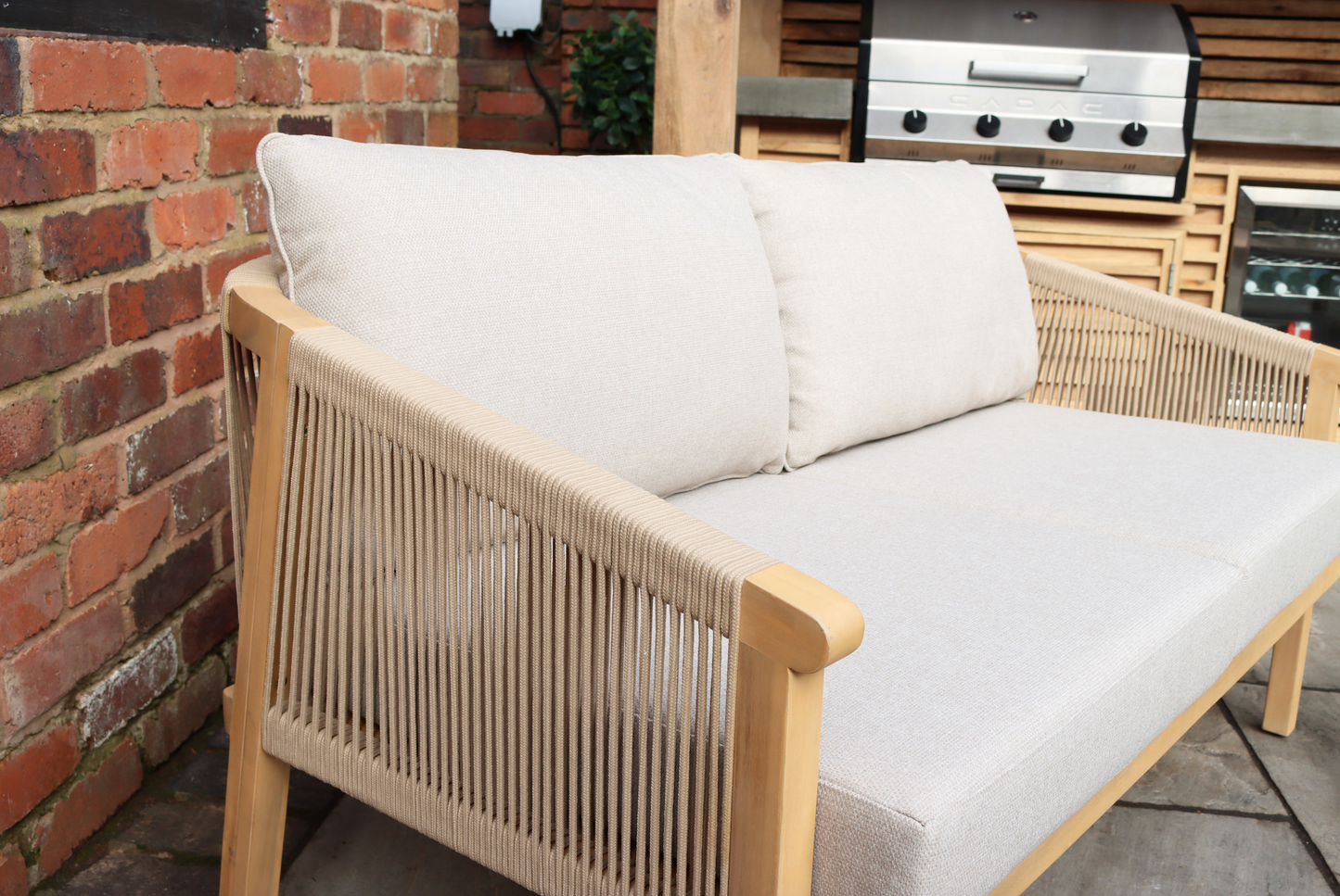 Roma 4 Seater Double Lounge Set with Rectangular Coffee Table