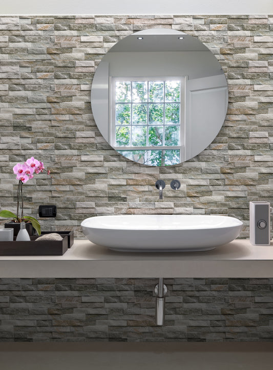 Italian Porcelain Walling / Cladding - Rock Green 385mm x 75mm