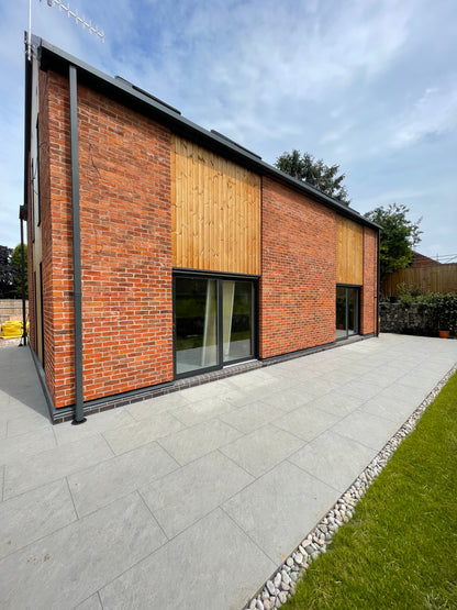 Ethan Mason Flint Grey Porcelain 900 x 600 Paving Slabs - Paving Shopper