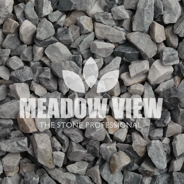 Image of grey and white gravel with the text "PAVING SHOPPER" and "ICE BLUE CHIPPINGS - 20MM" overlaid on top.