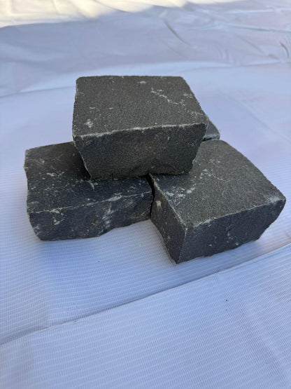 Black Basalt Setts / Cobbles 100x100x50mm 800pcs