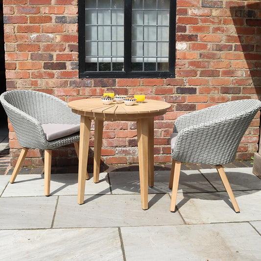 Roma 2 Seater Round Sunray Bistro Set with Sol Dining Chairs