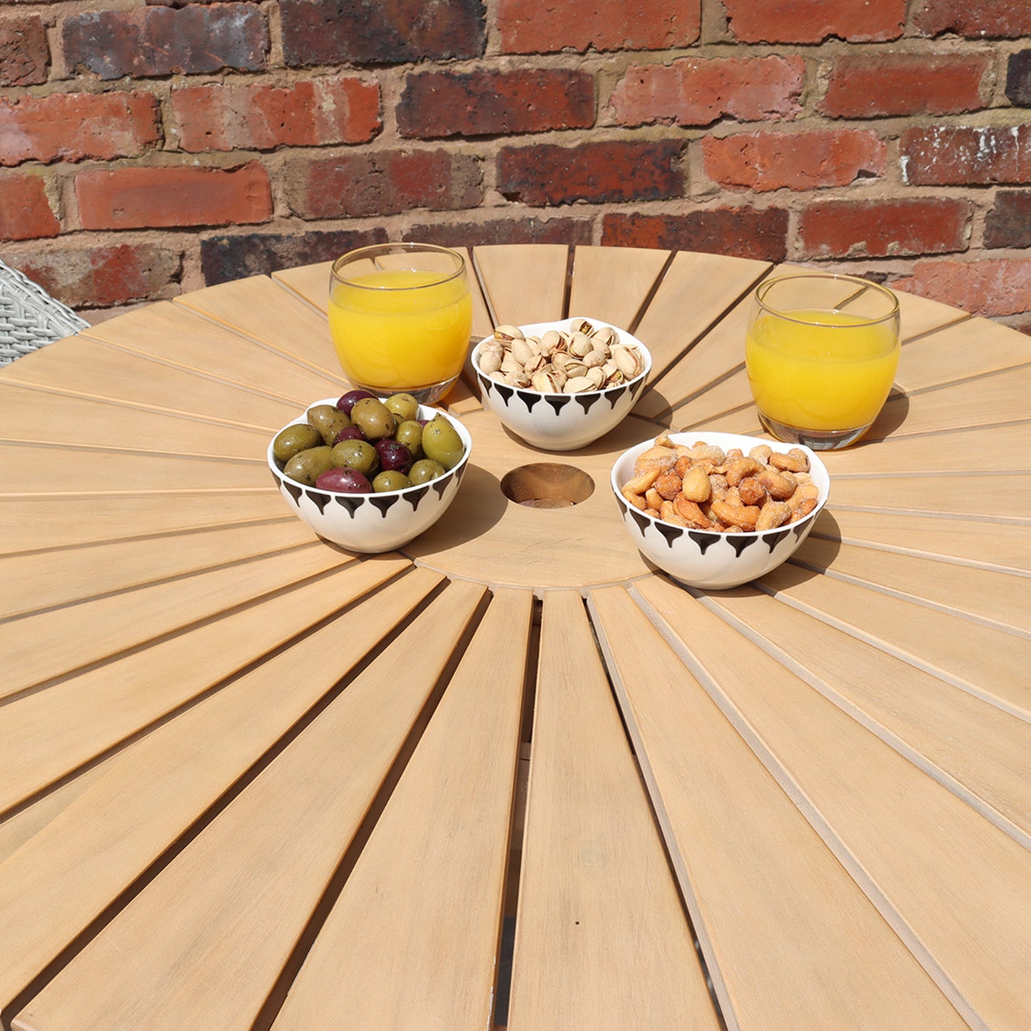 Roma 2 Seater Round Sunray Bistro Set with Sol Dining Chairs