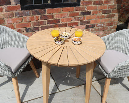 Roma 2 Seater Round Sunray Bistro Set with Sol Dining Chairs