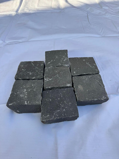 Black Basalt Setts / Cobbles 100x100x50mm 800pcs