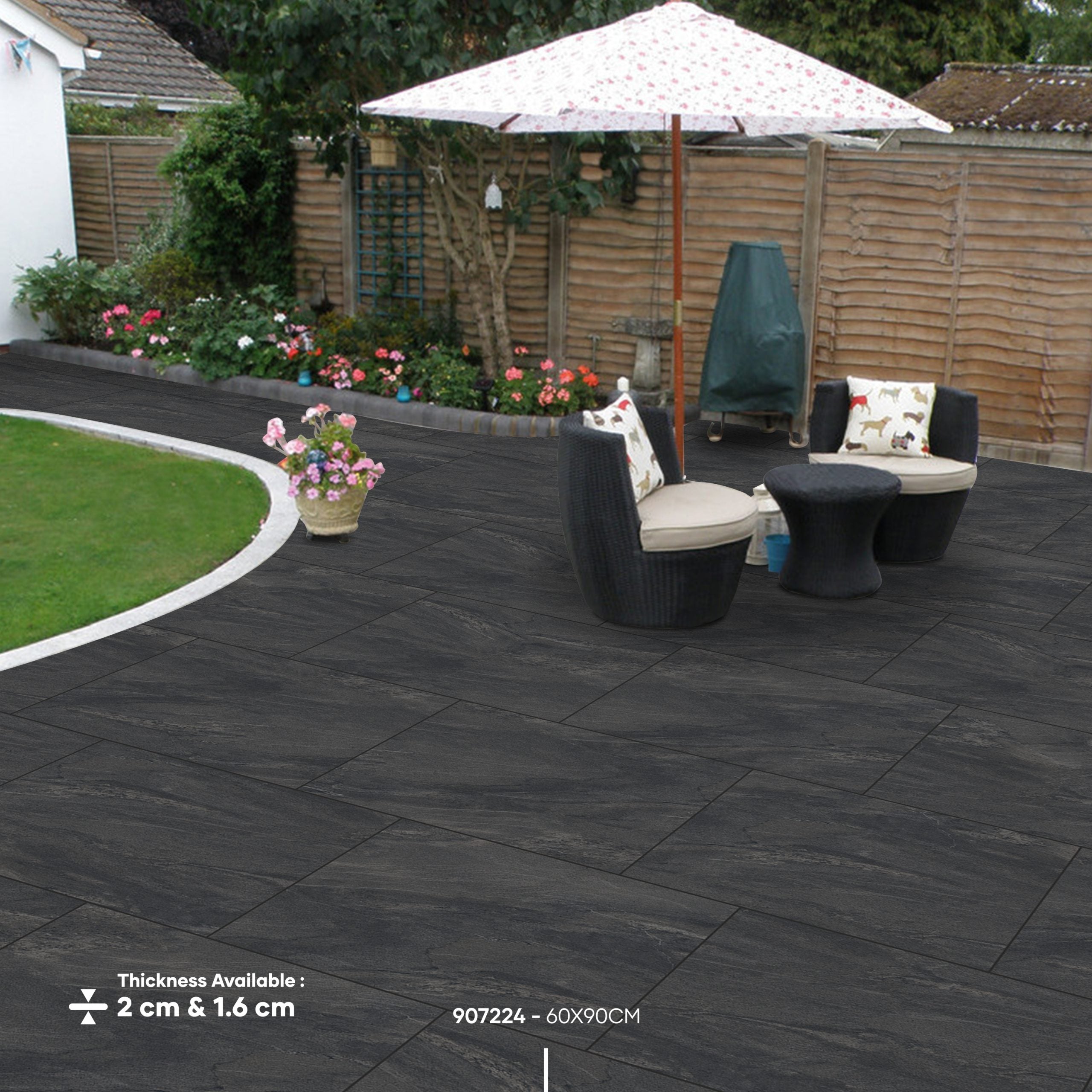 Anthracite Dark Porcelain 900 x 600 Paving Slabs – Paving Shopper