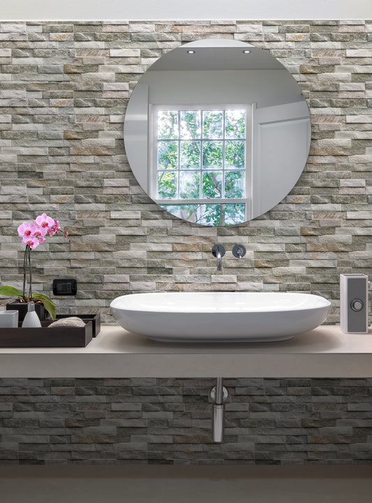Italian Porcelain Walling / Cladding - Rock Green 385mm x 75mm