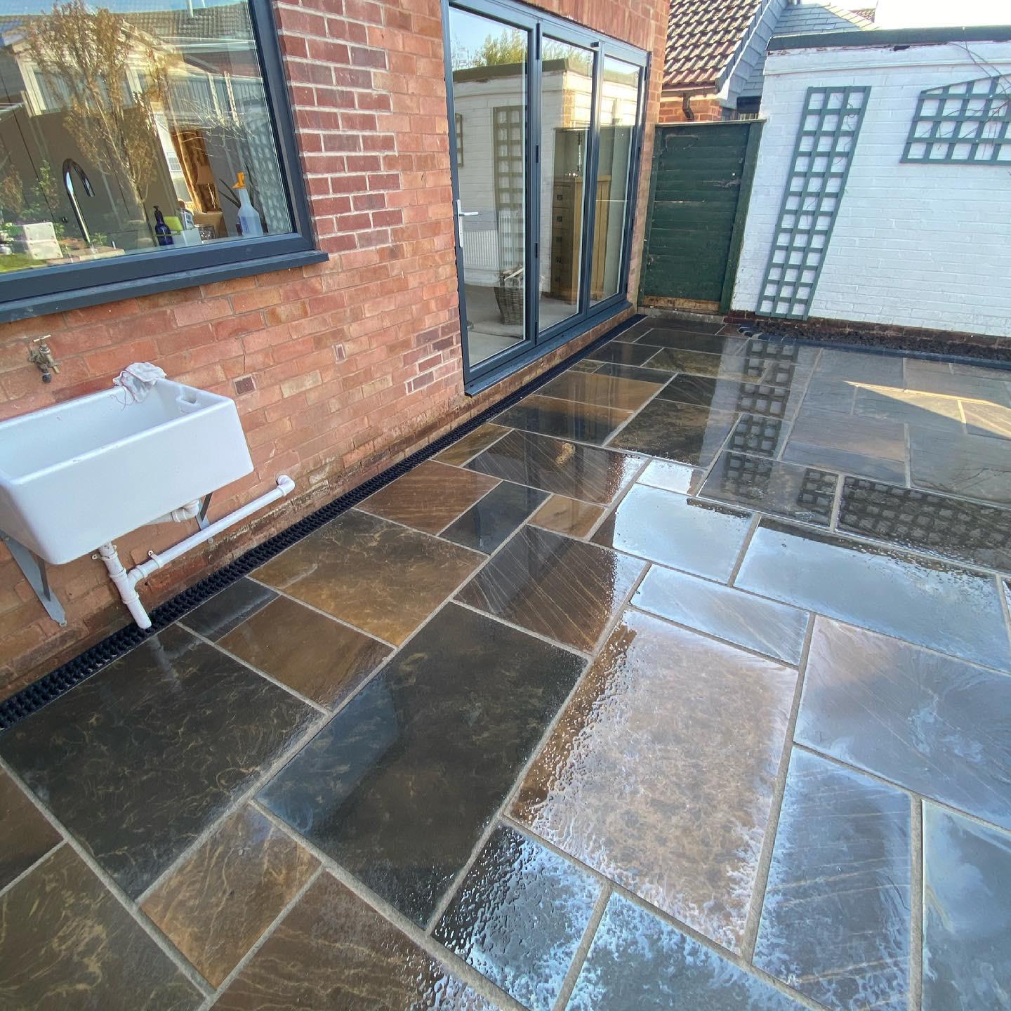 Sagar Black Smooth Indian Sandstone Paving - Paving Shopper